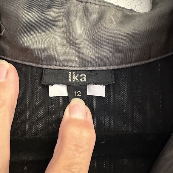 IKA Ribbon‎ And Mesh Button Stretchy Jacket Cardigan Size 12 Gray/Silver - Picture 5 of 11